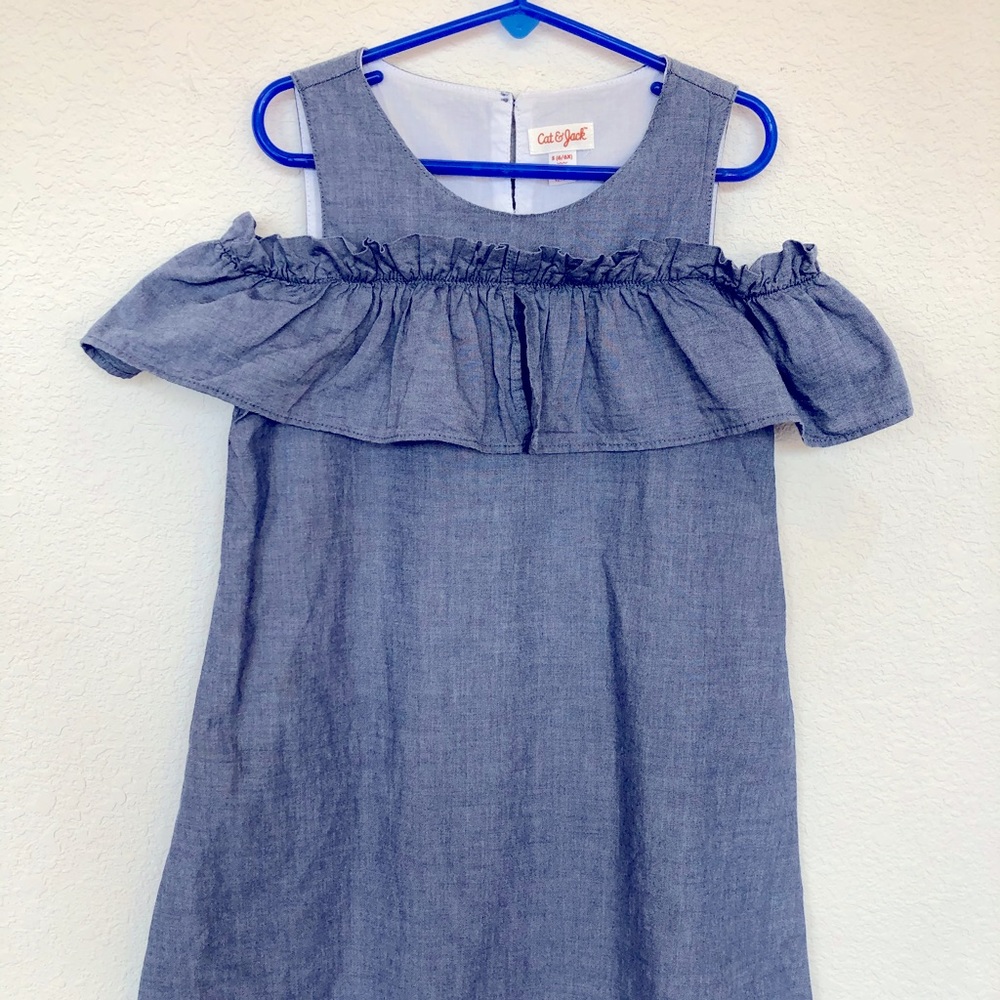 🌻Cat and Jack 6X girls off shoulder sleeve dress